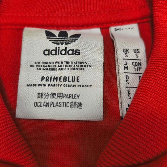 Adidas Track Jacket Red White 3 Stripes Full Zip Athletic Mens Adult Small 39" - Picture 11 of 11